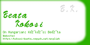 beata kokosi business card